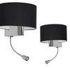 Kinkiet do sypialni CASINO BLACK/CHROME 1xE27 + 1W LED Milagro ML6378
