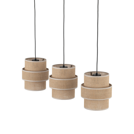 Lampa wisząca potrójna abażury z juty CALISTO JUTA 3xE27 Tk Lighting 10978