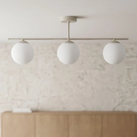 Prosta, kaszmirowa listwa sufitowa z kloszami RAYA Kaja Lighting K-6042