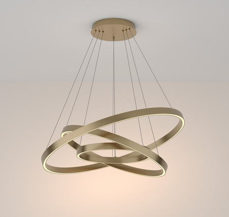 Lampa wisząca RIM LED potrójna 80cm mosiądz Maytoni MOD058PL-L100BS3K
