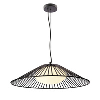 Czarna lampa wisząca ażurowy metalowy klosz z białym szklanym dyfuzorem SONTE 60 cm 1xGX53 Candellux Studio 31-50922