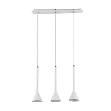 Lampa wisząca Anela WH z trzema metalowymi biało-piaskowymi kloszami Italux FH31793-AJ13 WH