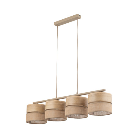 Lampa wisząca cztery abażury z juty DORMA WOOD JUTA 4xE27 Tk Lighting 11789