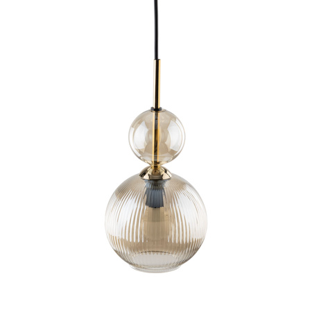 Lampa wisząca pojedyńcza koniakowe ryflowane szkło SOPHIA COGNAC 1xE14 Tk Lighting 11040