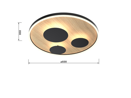 Lampa sufitowa, plafon REIMS 60cm LED Wofi Premium 9013-306L ze ściemniaczem