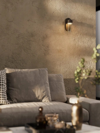 Czarny kinkiet z przeźroczystym szklanym kloszem LED 3000K Maxlight W0412 Fusion