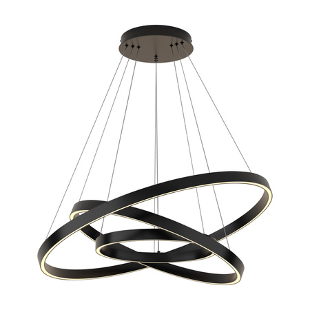 Lampa wisząca RIM LED potrójna 80cm czarna Maytoni MOD058PL-L100B3K