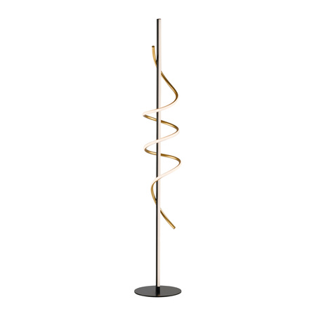 Lampa podłogowa spirala LED mosiądz + czarny EMANDA LED 3000K Just Light 19110-68