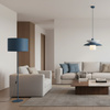 Lampa podłogowa abażur walcowy 50cm w kolorze niebieskim DALUM NAVY 1xE27 Tk Lighting 16229