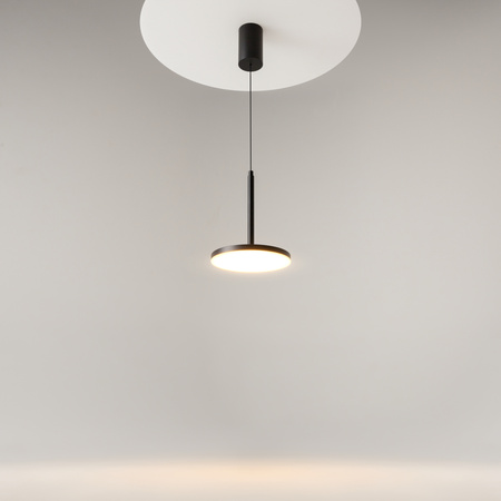 Czarna pojedyńcza lampa wisząca LED 3000K Plato P076PL-L12W3K-B Maytoni
