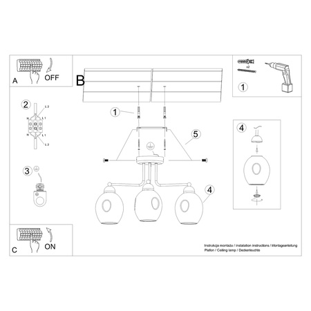 Lampa sufitowa FILLAN Sollux SL.1144