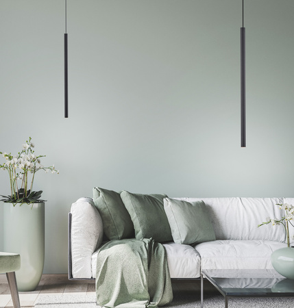 Pojedyńcza czarna cienka lampa wisząca LED 3000K FLUTE 2111-18