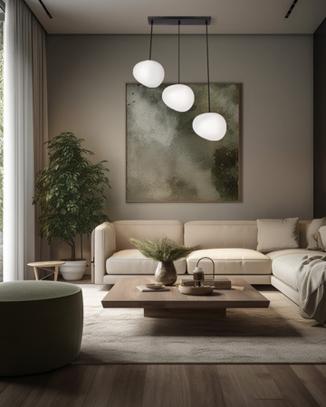STONES lampa wisząca czarny 20cm 3x40W E27 klosz biały Candellux 33-35158