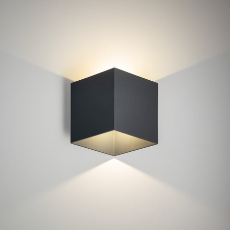 Szara kostka ścienna zewnętrzna kinkiet LED 3000K CUBE GRAY IP54 Tk Lighting 18086