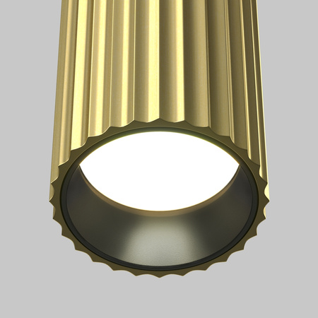 Mosięzny kinkiet ścienny LED ryflowany cylinder, światło góra dół, nowoczesny design Calipso C106WL-02-GU10-BS Maytoni