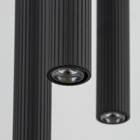 Lampa wisząca dziesięć cienkich ryflowanych rurek FERRO BLACK 10XG9 KOŁO Tk Lighting 11492