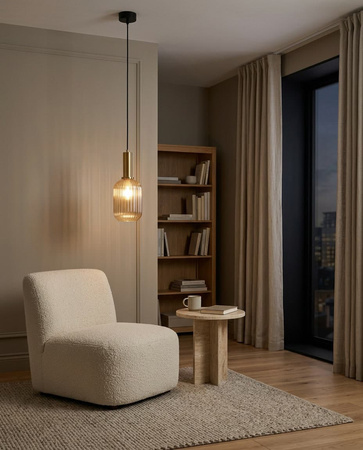 Lampa wisząca z ryflowanym kloszem HIRO Kaja Lighting K-5885