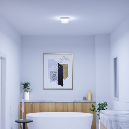 Okrągły biały plafon do łazienki 14cm IP65 LED wybór barwy światła Enios Italux PLF-63829-WH