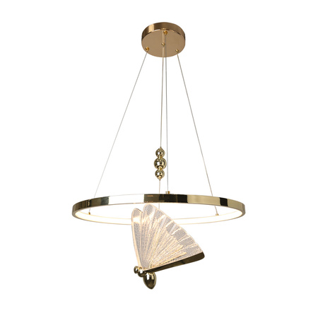 Lampa wisząca Marissa Ring złota z motywem motyla LED CCT Light Prestige LP-2515/1P GD