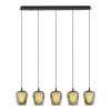 Lampa wisząca pięciozwisowa na belce Keso 5xLED czarna PL0141-5 Yaskr