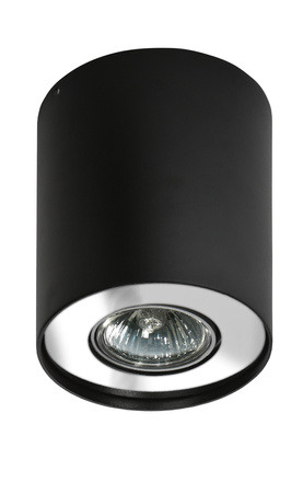 Czarna tuba natynkowa NEOS 1 BK/CH PLAFON AZZARDO AZ0708