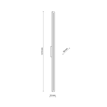Szary pionowy kinkiet elewacyjny 121cm podświetlający ściane LED 3000K LINEA M KINKIET IP65 Tk Lighting 18176