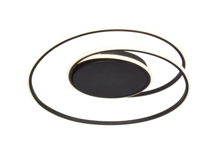 Nowoczesny plafon LED pierścieniowy czarny do salonu ZEPHYRA Led 3000K Zuma Line C240842601