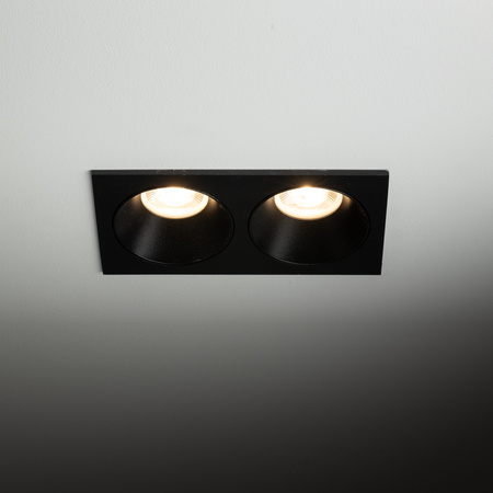 Podwójne oczko wpuszczane czarne IP65 PRISMA DUO BLACK 2xGU10 Tk Lighting 10579