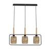 CROWN LAMPA WISZĄCA CZARNY 3X40W E27 ABAŻUR BEŻOWY Candellux 33-26781