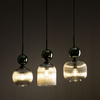 Lampa wisząca listwa potrójna z ryflowanymi koniakowymi kloszami i zielonymi kulami SOPHIA GREEN COGNAC 3xE14 Tk Lighting 11147