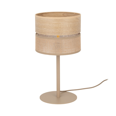 Lampka nocna DORMA WOOD JUTA jasne drewno 1xE27 Tk Lighting 16227