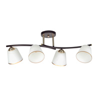 GRECO LAMPA SUFITOWA CZARNY+ZŁOTY 4X40 E27 KLOSZ BIAŁY Candellux 34-22646