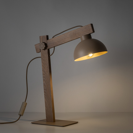 Lampka nocna drewniana z kloszem metalowym OSLO SABIA 1XE27 Tk Lighting 16129