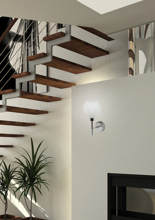 RAUL LAMPA KINKIET 1X40W E14 CHROM KLOSZ BIAŁY Candellux 21-72191