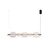 Lampa wisząca czarna pozioma 5 szklanym owalnych kloszy PLAYA 15W LED 3000K Candellux Studio 35-50526