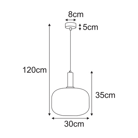 Lampa wisząca z ryflowanym kloszem 30 cm FABIO Kaja Lighting K-5870
