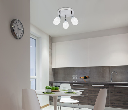 RICO LAMPA SUFITOWA PLAFON 3X6W LED SMD GŁÓWKA OKRĄGŁA 1E Z PRZEGUBEM KD SYSTEM KLOSZ WYMIENNY CHROM/BEZBARWNY Candellux 98-67692