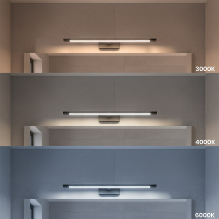 Kinkiet ze zmienną barwą światła Klimt CCT Czarny 12W 60cm IP44 Milagro ML2036