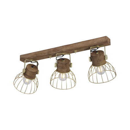 Lampa sufitowa potrójna industrialna matowy mosiądz 3xE27 Alami Just Light 11488-60