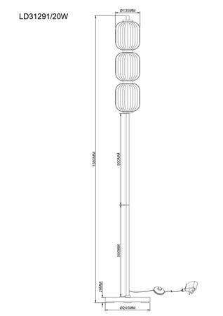 Lampa podłogowa AKARI LED Zuma Line LD31291/20W - nowoczesna stojąca lampa LED