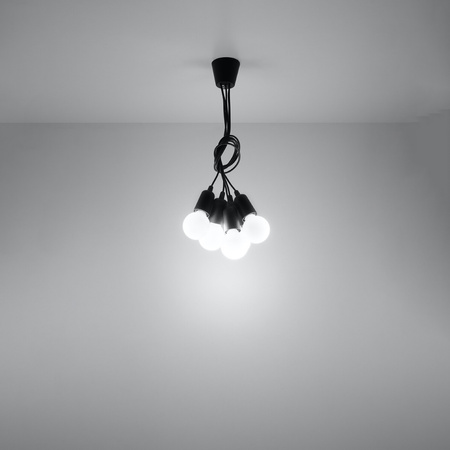 Lampa wisząca DIEGO 5 czarna Sollux SL.0574