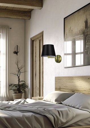 IBIS LAMPA KINKIET PATYNOWY 1X40W E14 ABAŻUR CZARNY Candellux 21-27597