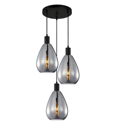 Lampa wisząca potrójna na kole ZULO Italux PND-27812-3A-BK-SG