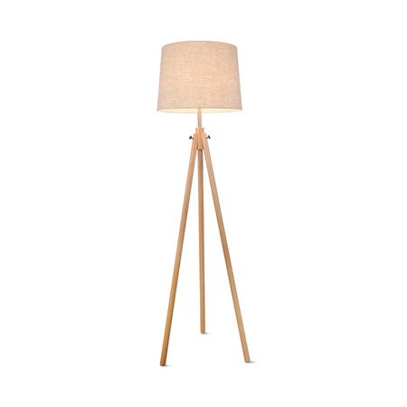 Lampa podłogowa na trójnogu z beżowym abażurem o średnicy 51cm 1xE27 Calvin Z177-FL-01-BR Maytoni