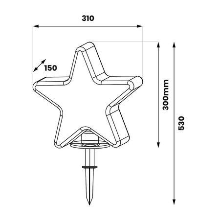 Gwiazda Ogrodowa Star 30cm 1xE27 IP44 Biały Milagro Eko-Light EKO0266