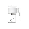 Kinkiet do sypialni Casino 1xE27 + 1W LED Biały/Chrom Milagro ML6372