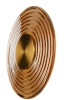 Okrągły złoty ryflowany szklany kinkiet 30cm Maxlight W0475 Leonardo