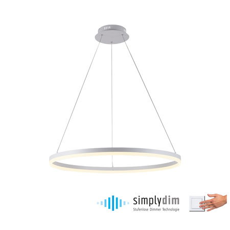 Lampa wisząca biały okrąg 80cm LED 3000K z wbudowanym ściemniaczem TITUS Paul Neuhaus 2383-16