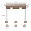Lampa wisząca ósemka prostokątna Biarritz kaszmirowa Aviano Lighting 7047-913