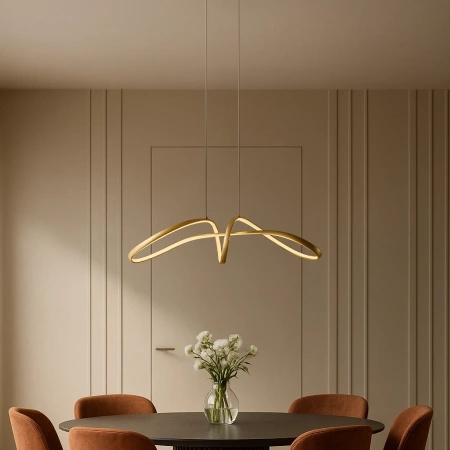 Złota lampa wisząca ledowa w stylu glamour SNOW Kaja Lighting K-8235